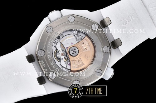Royal Oak Diver 42mm White Ceramic Bezel White/Blue Dial Rubber Strap MY9015 Mod