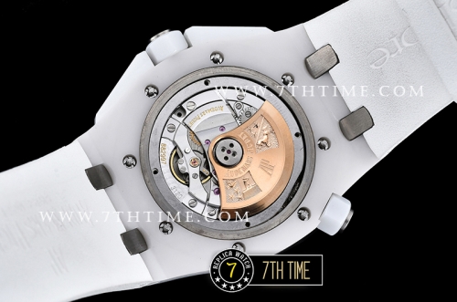 Royal Oak Diver 42mm White Ceramic Bezel White/Blue Dial Rubber Strap MY9015 Mod
