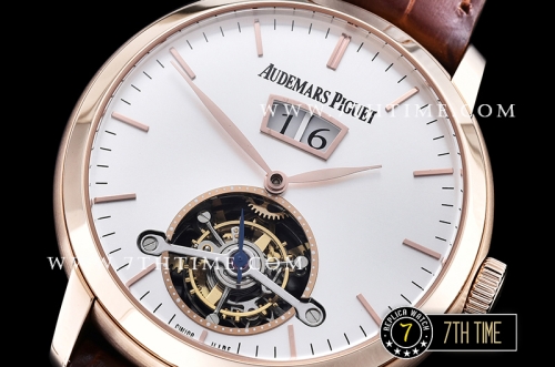 AP Jules Tourbillon 42mm Grande Date RG/LE White Dial Tourbillon