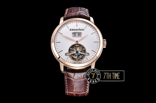 AP Jules Tourbillon 42mm Grande Date RG/LE White Dial Tourbillon