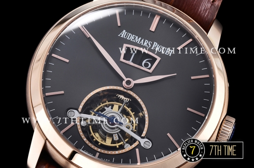 AP Jules Tourbillon 42mm Grande Date RG/LE Black Dial Tourbillon