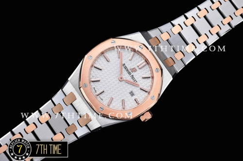 Royal Oak Ladies 33mm RG/SS White Dial Swiss ETA Quartz
