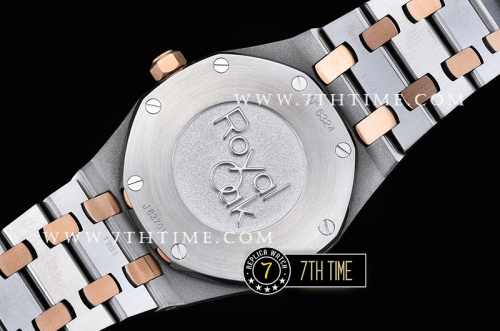 Royal Oak Ladies 33mm Diamonds RG/SS White Dial Swiss Quartz