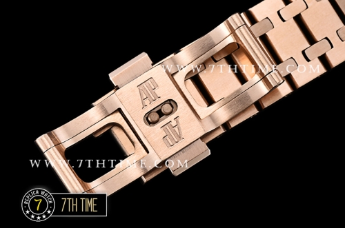 Royal Oak Ladies 33mm Diamonds RG/RG White Dial Swiss Quartz