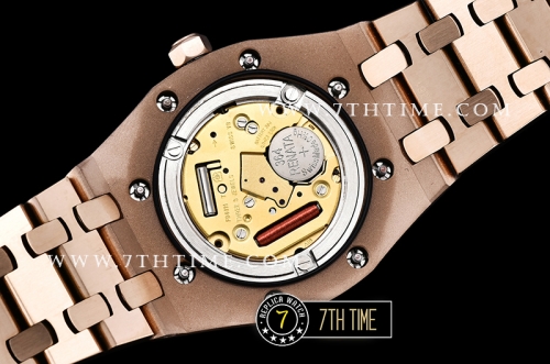 Royal Oak Ladies 33mm Diamonds RG/RG White Dial Swiss Quartz