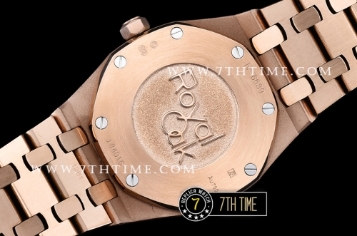 Royal Oak Ladies 33mm Diamonds RG/RG White Dial Swiss Quartz