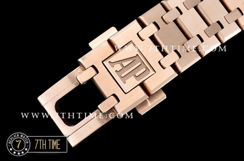 Royal Oak Ladies 33mm Diamonds RG/RG White Dial Swiss Quartz