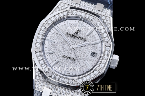 Royal Oak Ref.15450 37mm Full Diamonds SS/LE White Mod A3120