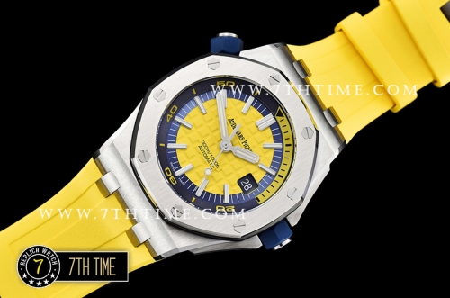 Royal Oak Diver 42mm SS/RU Yellow Checkered Dial MY9015 Mod A3120