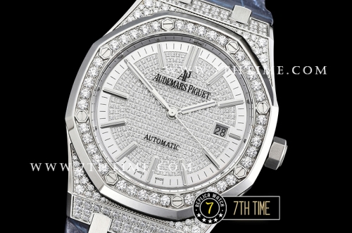 Royal Oak 15400 41mm SS/LE Full Diamonds Paved Dial MY9015 Mod