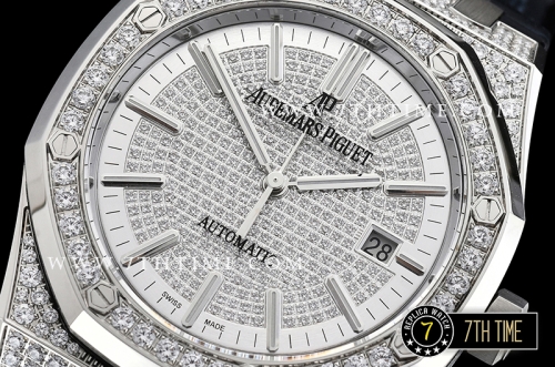 Royal Oak 15400 41mm SS/LE Full Diamonds Paved Dial MY9015 Mod