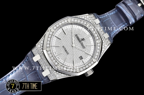 Royal Oak 15400 41mm SS/LE Full Diamonds Paved Dial MY9015 Mod