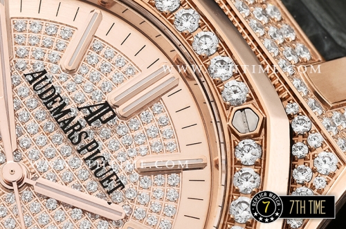 Royal Oak 15402 RG/LE Full Diamonds Paved Dial MY9015 Mod
