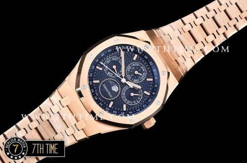Royal Oak Perpetual Calendar 41mm 26574 RG/RG Blue Checkered Dial A5134