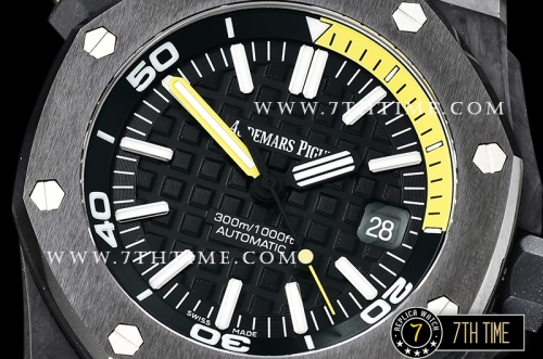 Royal Oak Diver FC/RU Black/Yellow Checkered Dial Ceramic Bezel A2836 Mod