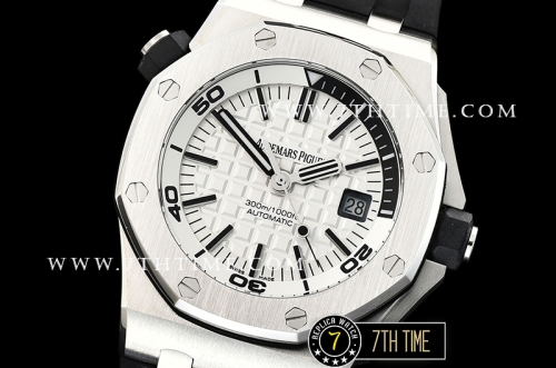 Royal Oak Offshore Diver 15710 42mm White Checkered Dial SS/RU Asia 2824