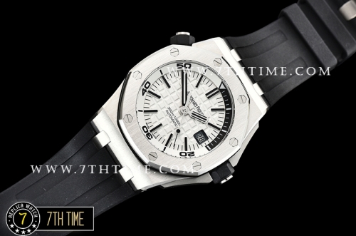 Royal Oak Offshore Diver 15710 42mm White Checkered Dial SS/RU Asia 2824