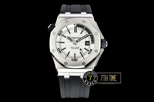 Royal Oak Offshore Diver 15710 42mm White Checkered Dial SS/RU Asia 2824