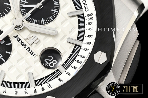 Royal Oak Offshore Novelty Ceramic Bezel SS/RU White/Black Dial A3126 Mod