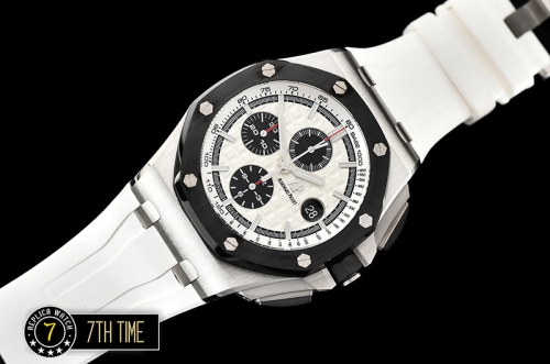 Royal Oak Offshore Novelty Ceramic Bezel SS/RU White/Black Dial A3126 Mod