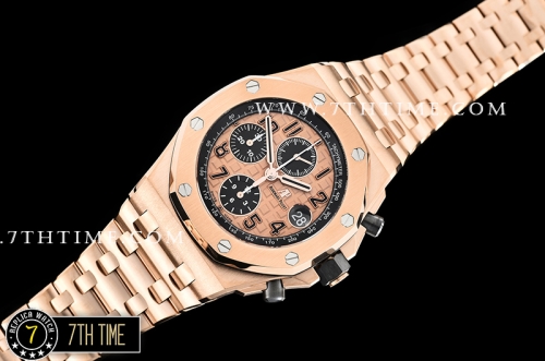 Royal Oak Offshore 42mm Gold Themes Rose Gold Checkered Dial RG/RG A3126