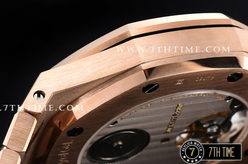 Royal Oak Extra Thin RG/RG Rose Gold Checkered Dial Flying Tourbillon