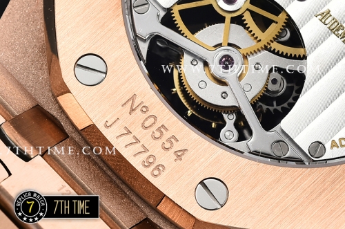 Royal Oak Extra Thin RG/RG Rose Gold Checkered Dial Flying Tourbillon