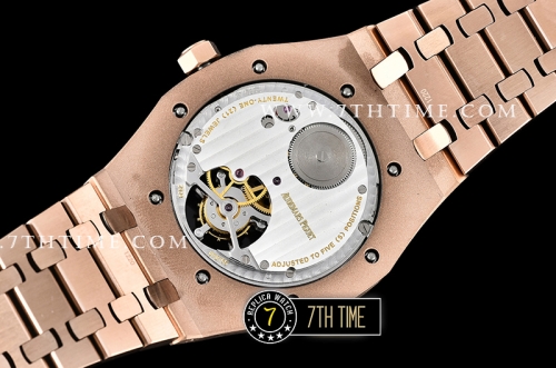 Royal Oak Extra Thin RG/RG Rose Gold Checkered Dial Flying Tourbillon