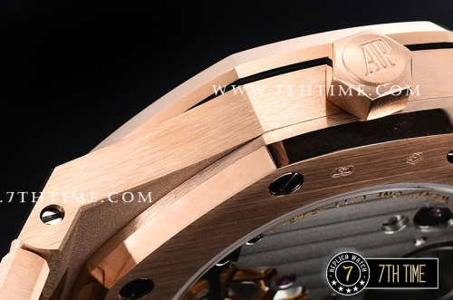Royal Oak Extra Thin RG/RG Blue Checkered Dial Flying Tourbillon