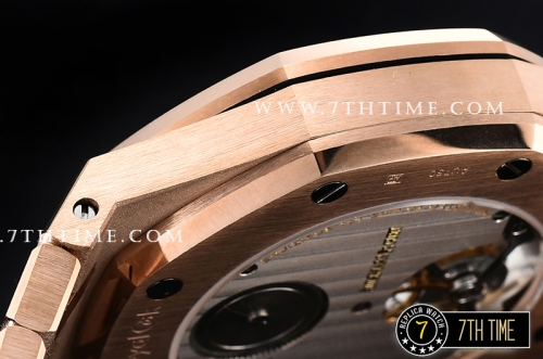 Royal Oak Extra Thin RG/RG Blue Checkered Dial Flying Tourbillon