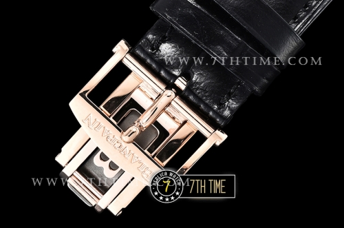 Blancpain Villeret Complications Black Dial 18K Rose Gold Thick Plated on Solid Stainless Steel