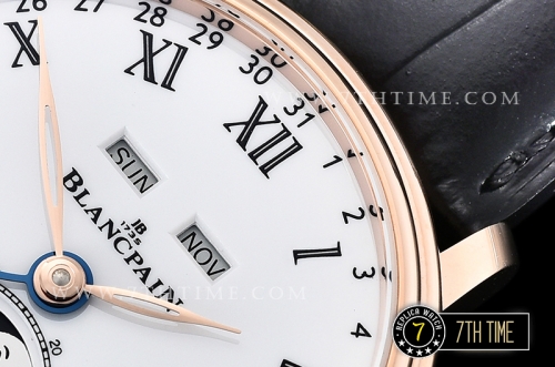 Blancpain Villeret Complications White Dial with Roman Numerals 18K Rose Gold Thick Plated on Solid Stainless Steel