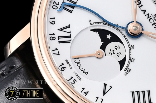 Blancpain Villeret Complications White Dial with Roman Numerals 18K Rose Gold Thick Plated on Solid Stainless Steel