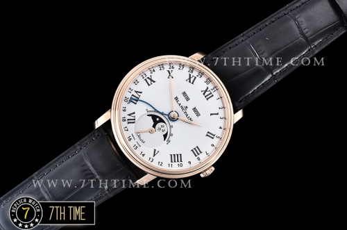 Blancpain Villeret Complications White Dial with Roman Numerals 18K Rose Gold Thick Plated on Solid Stainless Steel