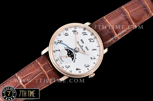 Blancpain Villeret Complications White Dial with Arabic Numerals 18K Rose Gold Thick Plated on Solid Stainless Steel