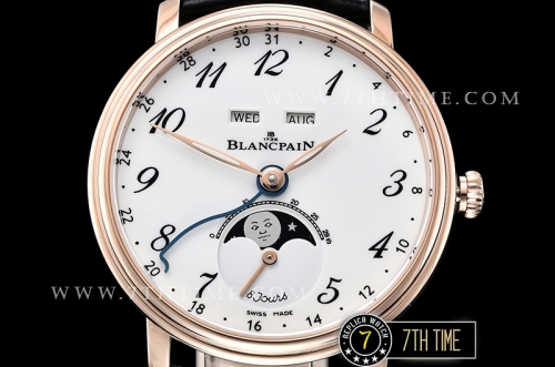 Blancpain Villeret Complications White Dial with Arabic Numerals 18K Rose Gold Thick Plated on Solid Stainless Steel