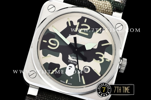 BR03-92 Camo Print Dial 42mm in Stainless Steel