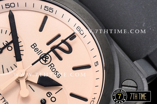 BR03-94 Desert Sand Beige Color Dial Chronograph PVD Thick Coated on Solid Stainless Steel