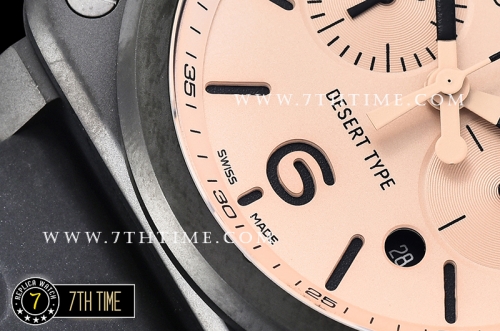 BR03-94 Desert Sand Beige Color Dial Chronograph PVD Thick Coated on Solid Stainless Steel