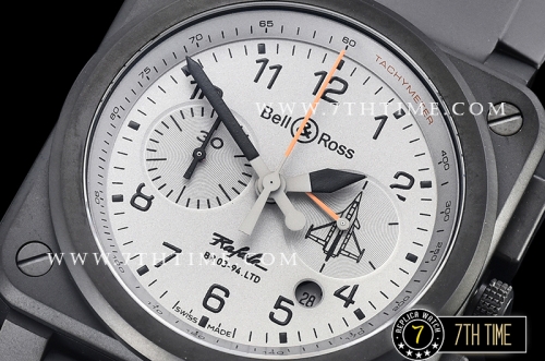 BR03-94 Chronograph Grey Rafale Limited Dial PVD Thick Coated on Solid Stainless Steel