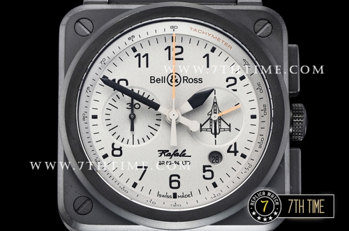 BR03-94 Chronograph Grey Rafale Limited Dial PVD Thick Coated on Solid Stainless Steel