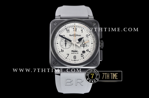 BR03-94 Chronograph Grey Rafale Limited Dial PVD Thick Coated on Solid Stainless Steel