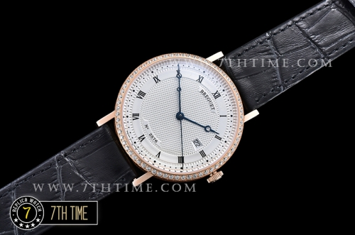 Breguet Classique 5177 White Guilloche Dial with Roman Numerals 18K Rose Gold