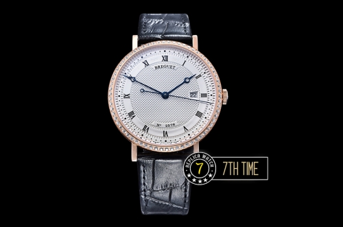 Breguet Classique 5177 White Guilloche Dial with Roman Numerals 18K Rose Gold