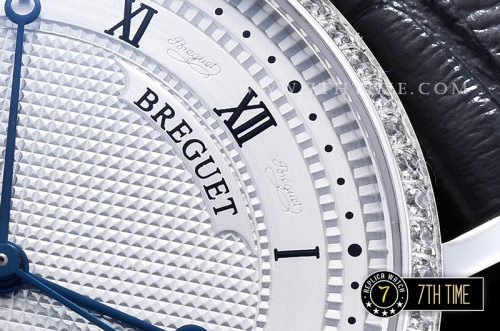 Breguet Classique 5177 White Guilloche Dial with Roman Numerals Solid Stainless Steel