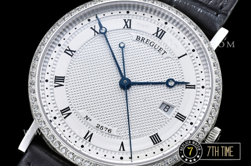 Breguet Classique 5177 White Guilloche Dial with Roman Numerals Solid Stainless Steel