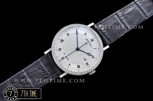 Breguet Classique 5177 White Guilloche Dial with Roman Numerals Solid Stainless Steel
