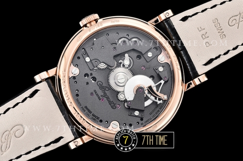 Breguet Tradition 7057BR Black Guilloche Skeletonal Dial with Roman Numerals 18K Rose Gold Thick Plated