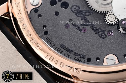 Breguet Tradition 7057BR Black Guilloche Skeletonal Dial with Roman Numerals 18K Rose Gold Thick Plated