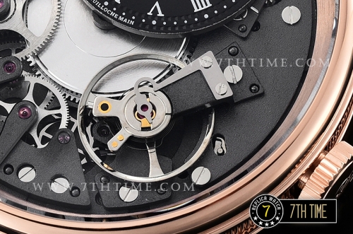Breguet Tradition 7057BR Black Guilloche Skeletonal Dial with Roman Numerals 18K Rose Gold Thick Plated